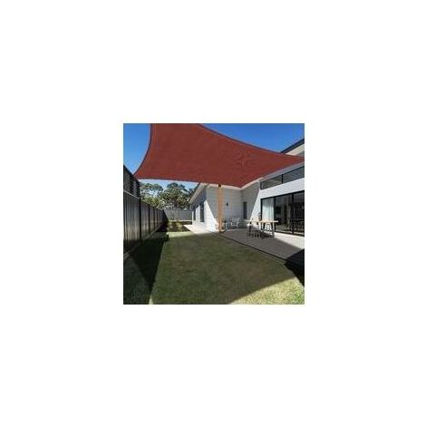 Voile d'ombrage Rectangulaire 3x4m Rouge Brique, Auvent Imperméable UV Protection pour Jardin Terrasse Extérieur Patio Piscine avec Corde Libre - RWVoile d'ombrage (1/5)