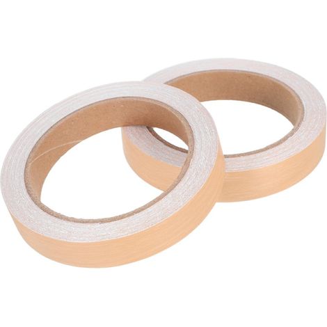 Bande de chant imitation bois, 2 rouleaux auto-adhésifs beiges, en PVC résistant pour meubles, (1/5)