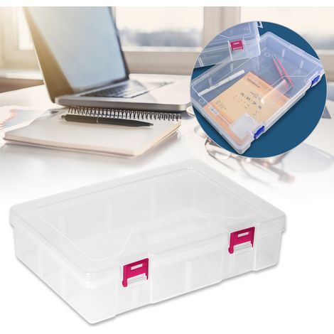 Boîte vide transparente en PP D306, boîte de quilling en plastique non doublée, organisateur d'emballage pour bijoux, boîte de rangement pour outils, boucle rose