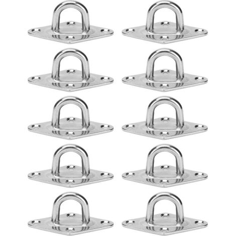 Lot de 10 crochets de suspension robustes en acier inoxydable 316, adaptés à une installation intérieure ou extérieure à divers endroits (5 mm) (1/4)