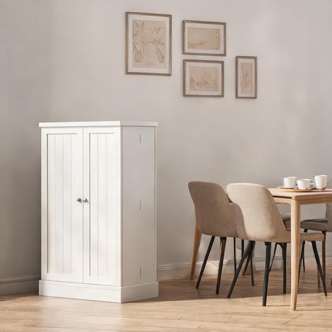 Buffet coloris blanc en MDF 60 x 30 x 104 cm (1/5)