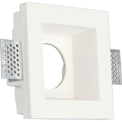 Portalámparas LED empotrable cuadrado V-TAC GU10 y GU5.3 (MR16) Cuerpo de yeso blanco
