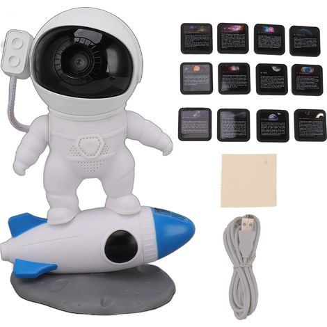 Galaxie-Projektor-Nachtlicht mit USB-C-Anschluss, 360° drehbarem Magnetkopf, RGB-Astronautenmotiv für Schlafzimmerpartys (1/5)