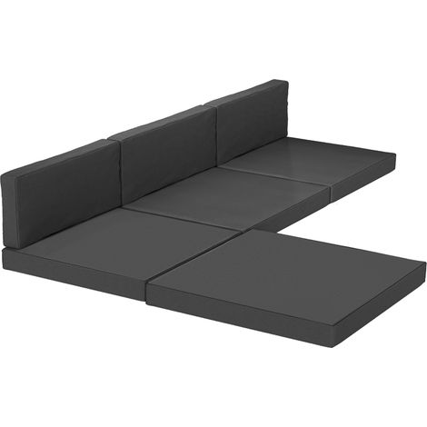 Outsunny 7-Piece Patio Furniture Cushions Water-Repellent 60x60cm, Black