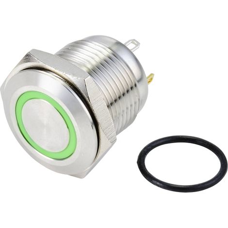 TRU COMPONENTS TC-10090916 GQ16F-10E/J/G/24V/S INTERRUPTEUR ANTIVANDALISME 48 V/DC 2 A 1 X OFF/(ON) À RAPPEL VERT IP65 1 PC(S) (1/2)