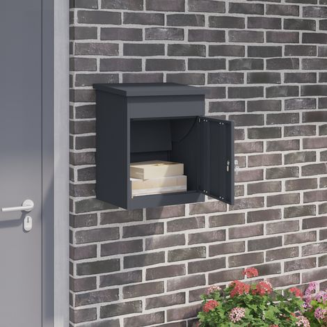 Paketdrop-Box mit Speicher Anthrazit 47,5 x 38 x 59 cm Stahl