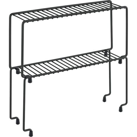 Lot de 2 étagères porte-épices, noir, 29 x 7 x 14 cm (1/4)