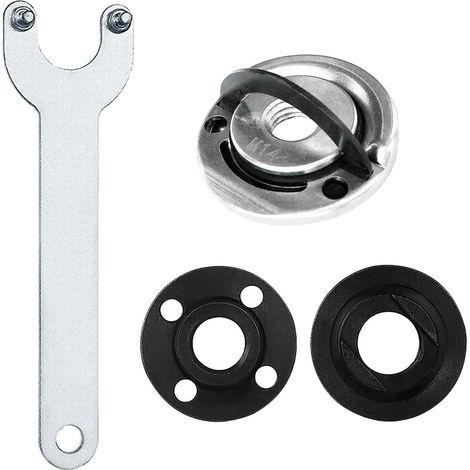 Winkelschleifer-Aufsätze, Winkelschleifer-Aufsätze, 125 mm, Winkelschlüssel, Flanschmutter, M14-Gewinde, selbstsichernde Platte mit Winkelschleiferschlüssel und innerem Außenflansch, 4 Stück (1/5)