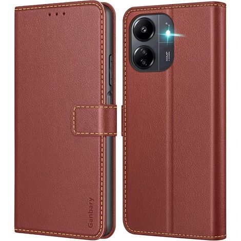 Handyhülle Xiaomi Redmi 13C Poco C65 Leder Klapphülle Braun (1/5)
