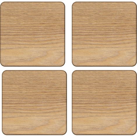 Set of 4 OAK Wood COASTERS By Creative Tops (1/3)