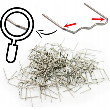 Heftklammern für Kunststoff RS16C, 100 Stück, flach, kleine Wellenform, 0,6 mm Schnitt
