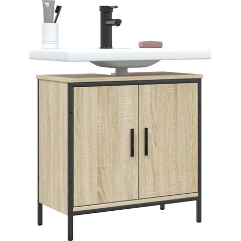 Waschbeckenunterschrank Sonoma-Eiche 60x30x60 cm Holzwerkstoff