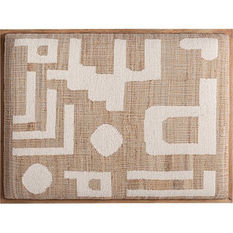 Tête de lit en jute style nordique - naturel écru et bois marron (1/5)
