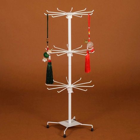 Youyijia Rotating Jewelry Tower 3 Tier Necklaces Hanger Stand Jewelry Holder Keyring Display Rotating Stand Rack for Organize Jewelry Necklaces Earrings White (1/5)