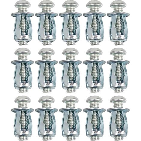 Cheville Métallique M4x20mm - Lot de 15 - Acier Galvanisé - Fixation Mur Creux - Placo et Cloison - Avec Vis Incluse (1/5)