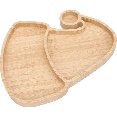 Serviertablett mit Weihnachtsmannmütze, Holzschale für Desserts, Süßigkeiten, Nüsse, Kekse, Aufbewahrung, Weihnachtsdekoration (1/5)