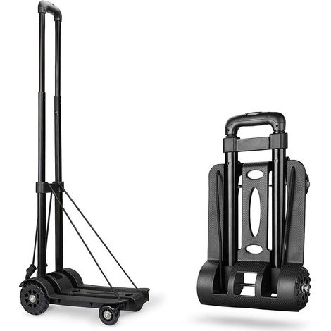 Diable Pliant, Wilbest Système de Transport Escalier Durable Léger Aluminium, Tout-terrain, Charge Maximale 70kg, Chariot à Main, 2 Cordes Elastiques, Maison, Jardin, Entrepôt et Ferme (petit) - RWDia (1/5)