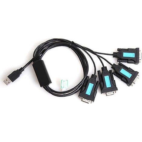 Câble USB vers RS232 à 4 ports - Câble série DB9 9 broches - Chipset PL2303 - Adaptateur mâle A - Accessoires pour PC et ordinateur portable (1/5)