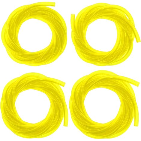 4 Durite Essence 1M, PVC Souple, Transparent Jaune, Pour Scie Chaîne Débroussailleuse (1/5)