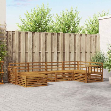 vidaXL Outdoor-Sofagarnitur 6 pcs Natur Massivholz Akazie (1/5)