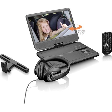 Lenco DVP-1010 10" 1024 x 600Pixels Noir - Lecteur portable (Noir, CD,DVD, NTSC,PAL, 25,4 cm (10"), 1024 x 600 pixels, 16:9)