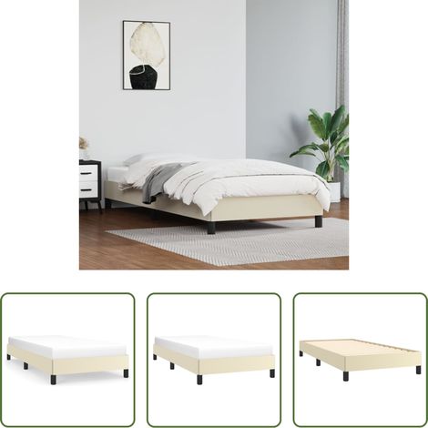 Kunstlederbett - Bettgestell Creme 100x200 cm Kunstleder (1/5)