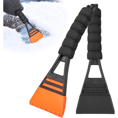 Raspador de parabrisas ergonómico profesional para coche, 2 piezas, con mango suave antideslizante, para descongelar parabrisas y ventanas. (1/5)