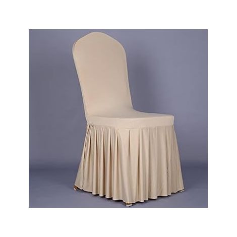 (Champagne) Housse de chaise élastique universelle 1 pièce, jupe extensible pour (1/5)