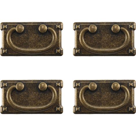 Lot de 4 poignées de tiroir/porte/meuble en bronze antique vintage (A) (1/5)