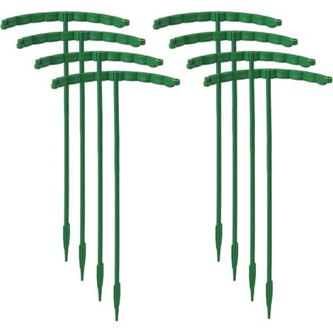 (24 cm - 8 pièces) Support à plantes en plastique pour fleurs, serres et compositions florales - Support de fixation pour tiges de jardin (1/4)