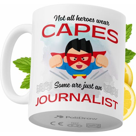 Lustige Kaffeetasse für Journalisten mit witzigem Textdesign – ideal für Geburtstage, Namenstage und Feiertage. Hochwertige Tasse für besondere Anlässe im Büro oder Homeoffice. Farbe: Weiß, 330 ml.