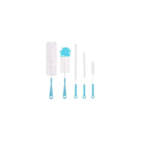 Set di 5 spazzole per la pulizia delle bottiglie, spazzole multiuso, spazzola lunga per la pulizia delle bottiglie d'acqua - blu - Crezuo