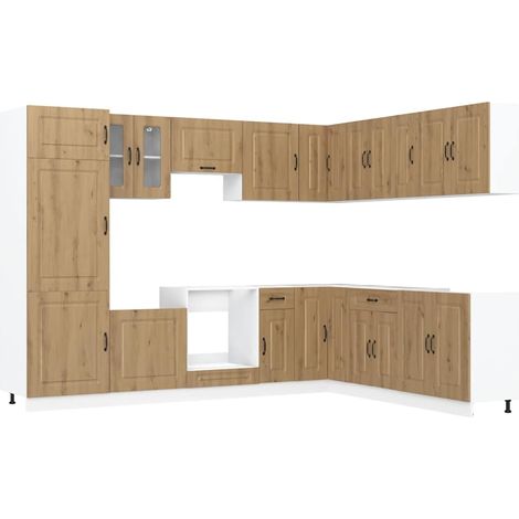 Maison Exclusive - 14dílná sada kuchyňských skříněk "Kalmar" dub artisan kompozit (1/5)
