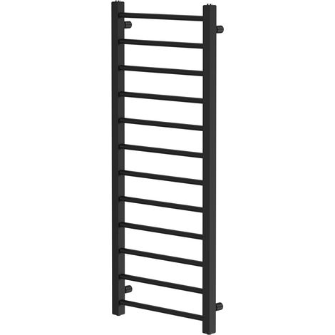 Colore Cohen Matt Black 1200mm x 500mm Straight Heated Towel Rail (1/5)