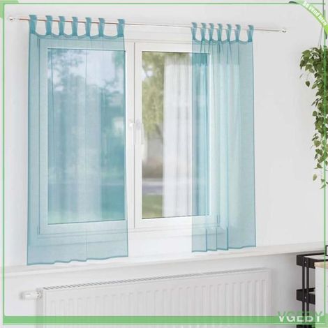 4102327 Rideaux en voile avec boucles 2 pcs turquoise 140x175 cm (1/5)
