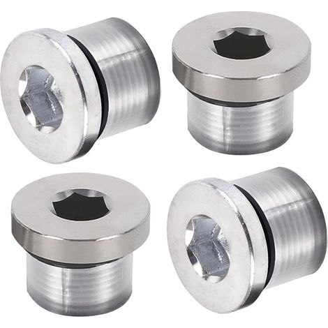 Lot de 4 bouchons d'obturation 3/4" - Auto-étanches - En acier au carbone avec joint d'étanchéité - Pour radiateur