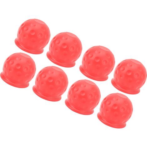 Cachez boule d'attelage camion 50mm, 8 pièces housse remorque rouge robuste, protection douce anti-rayures pour RV caravane, couvre-boule remorquage solide. (1/5)