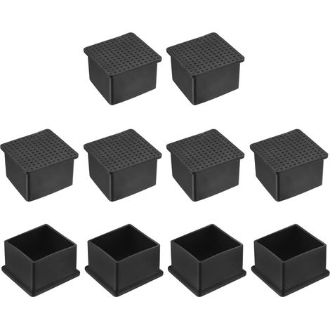 10 Pièces Bouchons Carrés en Plastique 45 x 45mm Noir (1/5)