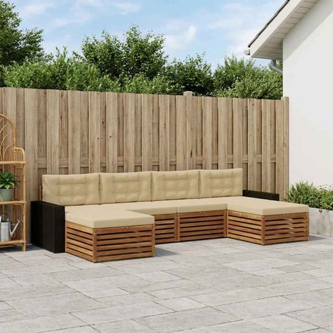 vidaXL Sofagarnituren mit Kissen 6 pcs Massivholz Akazie (1/5)