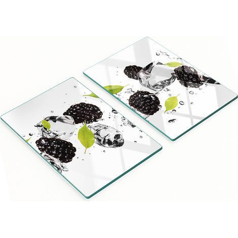 Tablas decorativas de vidrio para cortar y servir, color cereza, 2x40x52 cm (1/5)