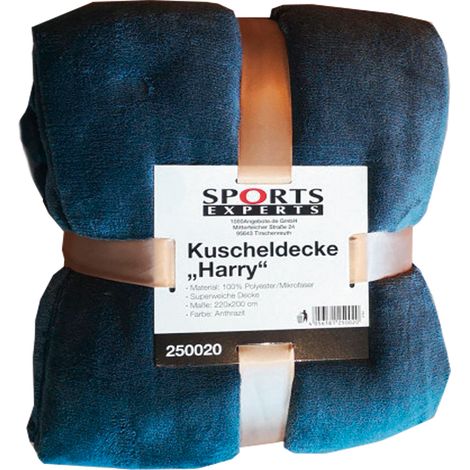 XXL Kuscheldecke HARRY Anthrazit 220 x 200 cm Fleecedecke Extradick (1/4)