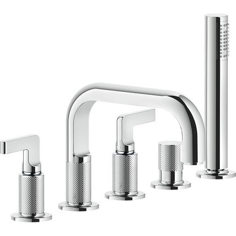 Gessi Inciso- 2-Hebel-Griff-5-Loch-Wannenrand-Armatur,