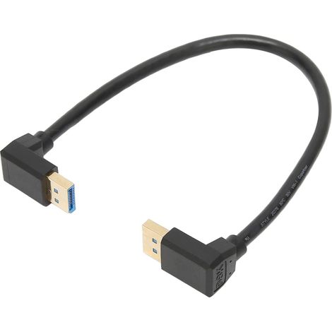 Câble Displayport 1.4 à Angle Droit 32,4 Gbps Mâle Stable et Sûr coudé à 90 Degrés pour équipement de Jeu 4K/144 Hz LCD, ABS 11,81 Pouces (1/5)