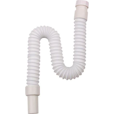 LAN Tuyau d'évacuation flexible et extensible en forme de S - Angle de 3,8 cm - En plastique universel - Pour évier de cuisine, salle de bain, évier, lavabo, lavabo (1/3)