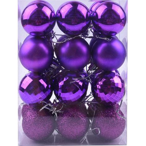 Ornement De Noël - Boule Décorative En Plastique - 4 cm - Pour Arbre De Noël Fête D'Halloween Mariage Décoration Intérieure - Lot De 24 (1/5)