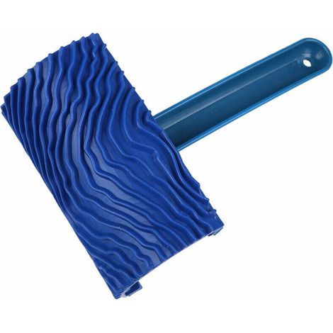 Articles de grain de bois bleu avepoignee, bois imitation de peinture murale, outils dessines a la main, papier peint d'art de peinture d'art de mur en relief (1/5)