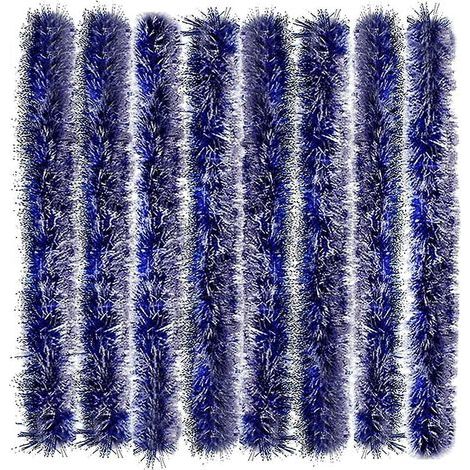 7pcs 2,3m Nol Guirlandes Tinsel,guirlandes Tinsel Mtallique,guirlandes De Noel Rouge,nol Dcoration Scintillantes,nol Guirlande De Sapin (blue) (1/5)