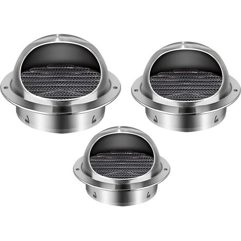 Round stainless steel wall vent with bird-proof mesh – Waterproof windproof air outlet grille for tumble dryers, bathrooms, kitchens, and extractor fans (80 mm, 100 mm) (1/5)