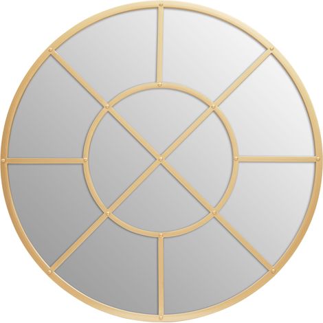 Premier Housewares Descartes Gold Finish Round Wall Mirror (1/5)