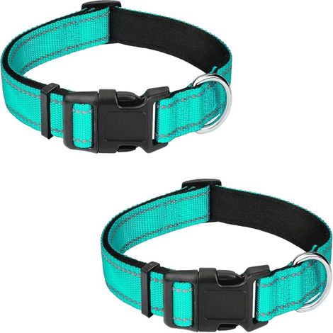 Reflektierende Hundehalsbänder, verstellbar, aus Neopren-Nylon, hohe Sichtbarkeit (türkis, XS)